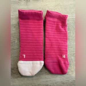NOBULL Neon Pink and White Low Sock size M